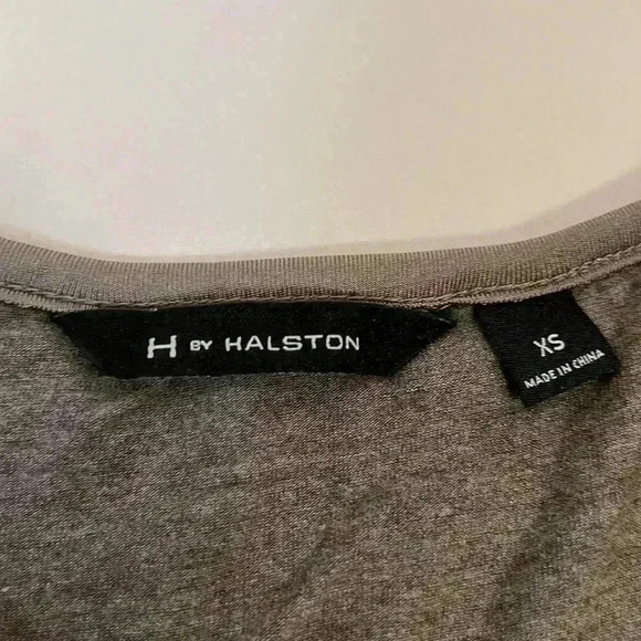 H by HALSTON VNECK 3/4 LENGTH SLEEVE TOP SHIRT MODAL BLEND SIZE XS TAUPE/BROWN - Picture 5 of 6